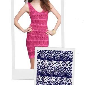 Bebe Black White Crochet Tank Dress Size P/S